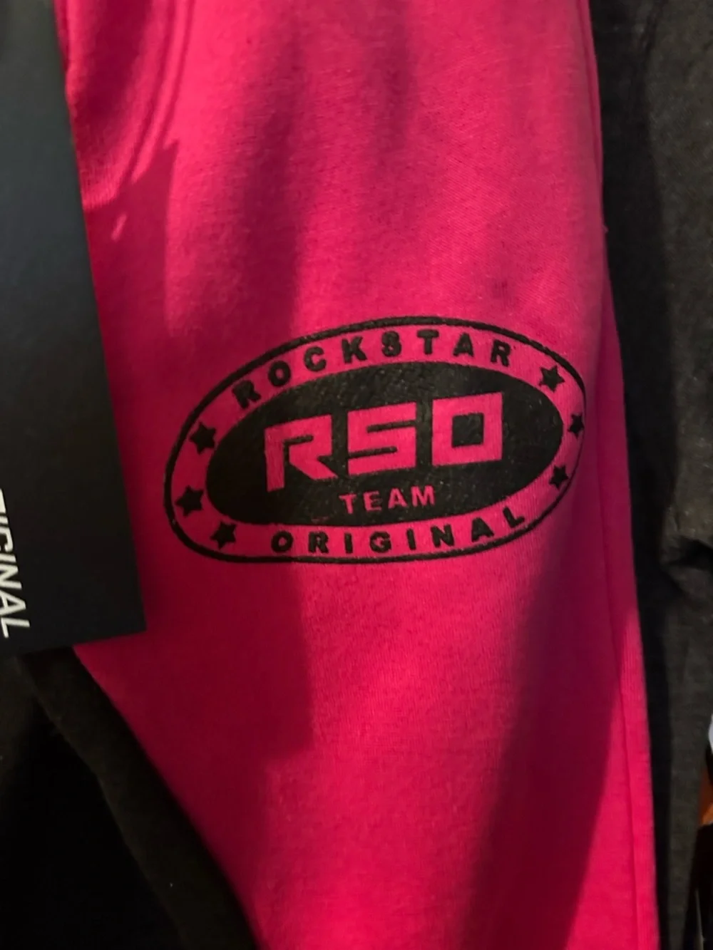 Rockstar Original Girls Esha Black/Pink Flame Track Pants Size 7 - Picture 3 of 8